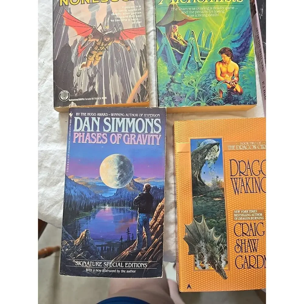 Lot of 9 Vintage Mixed Authors Fantasy Science Fiction Paperback‎ Novel Books